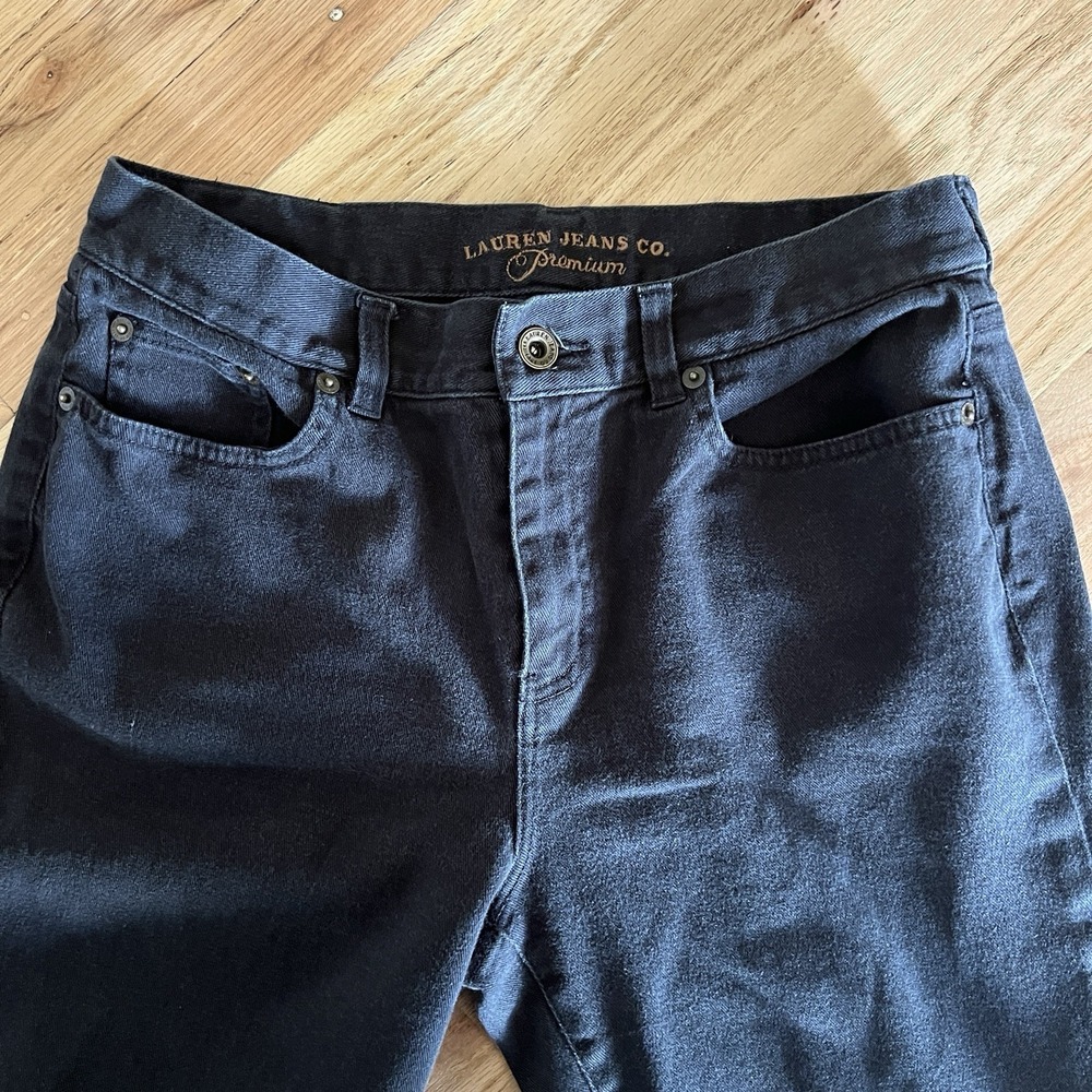 Lauren Ralph Lauren Classic Straight Leg Black Jeans Women's Sz 6 Cotton stretch - Picture 2 of 7